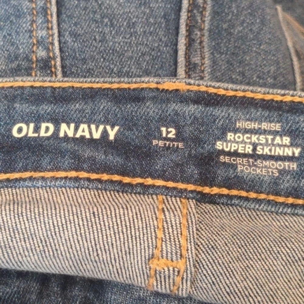 Old Navy High Rise Rockstar Super Skinny Split Hem Jeans size 12 Petite - Picture 6 of 8